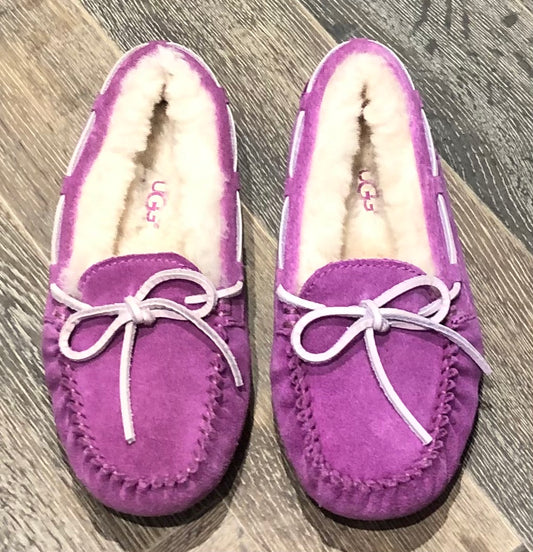 Purple  Ugg Suede Slip On Shoes, 13Y