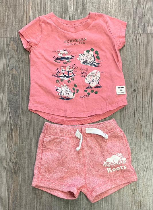 Peach  Roots 2pc Set, 3-6M