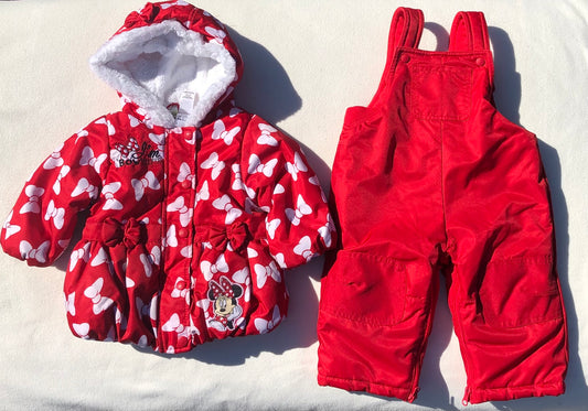 Red  Disney Lined Winter Suit, 6-12M