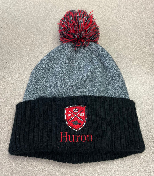 Grey/blk  Huron Knit Pompom, 7Y+