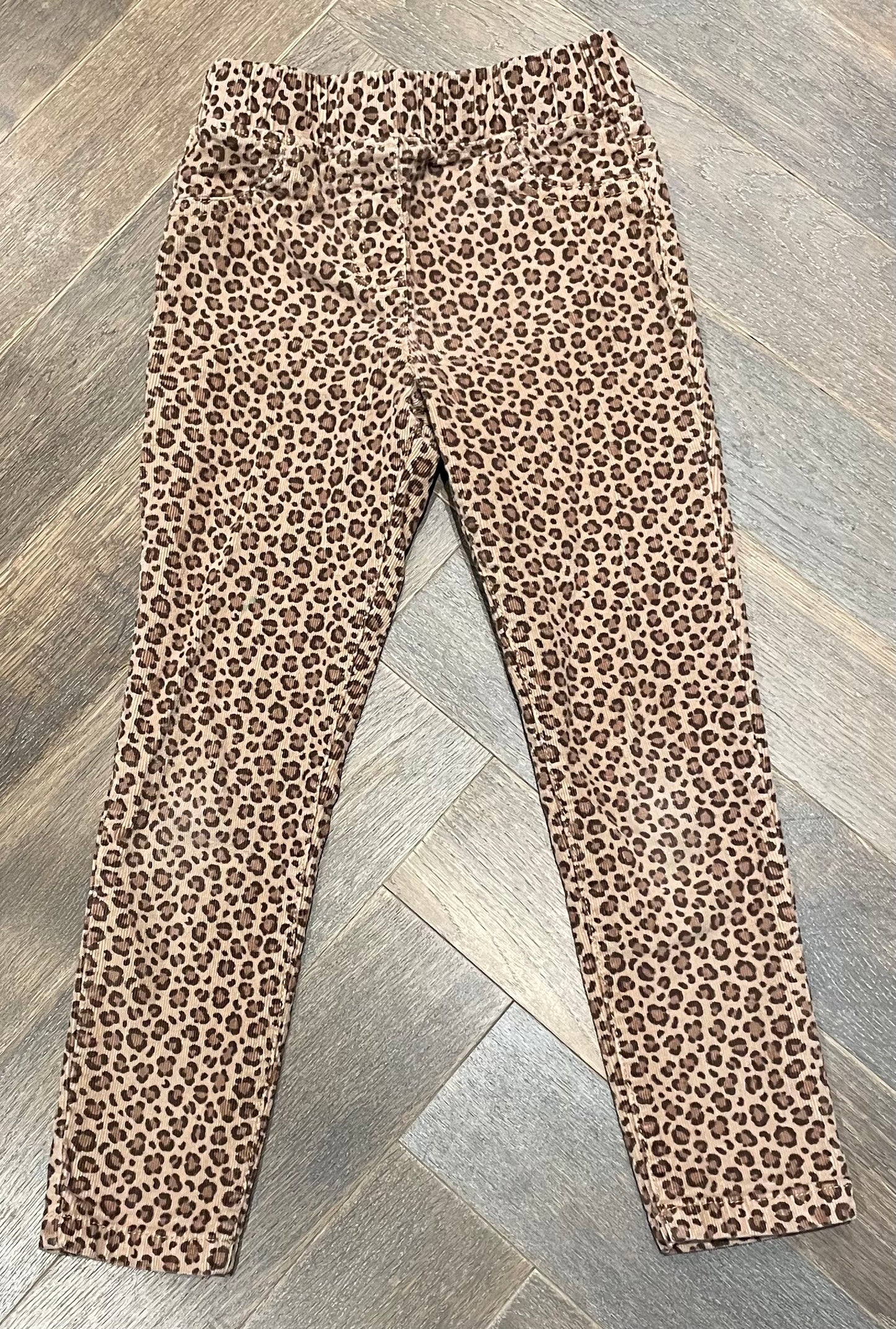 Leopard  Mini Beden Corduroy Pants, 6Y