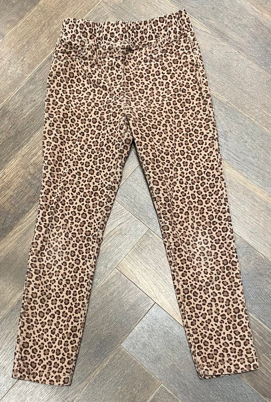 Leopard  Mini Beden Corduroy Pants, 6Y
