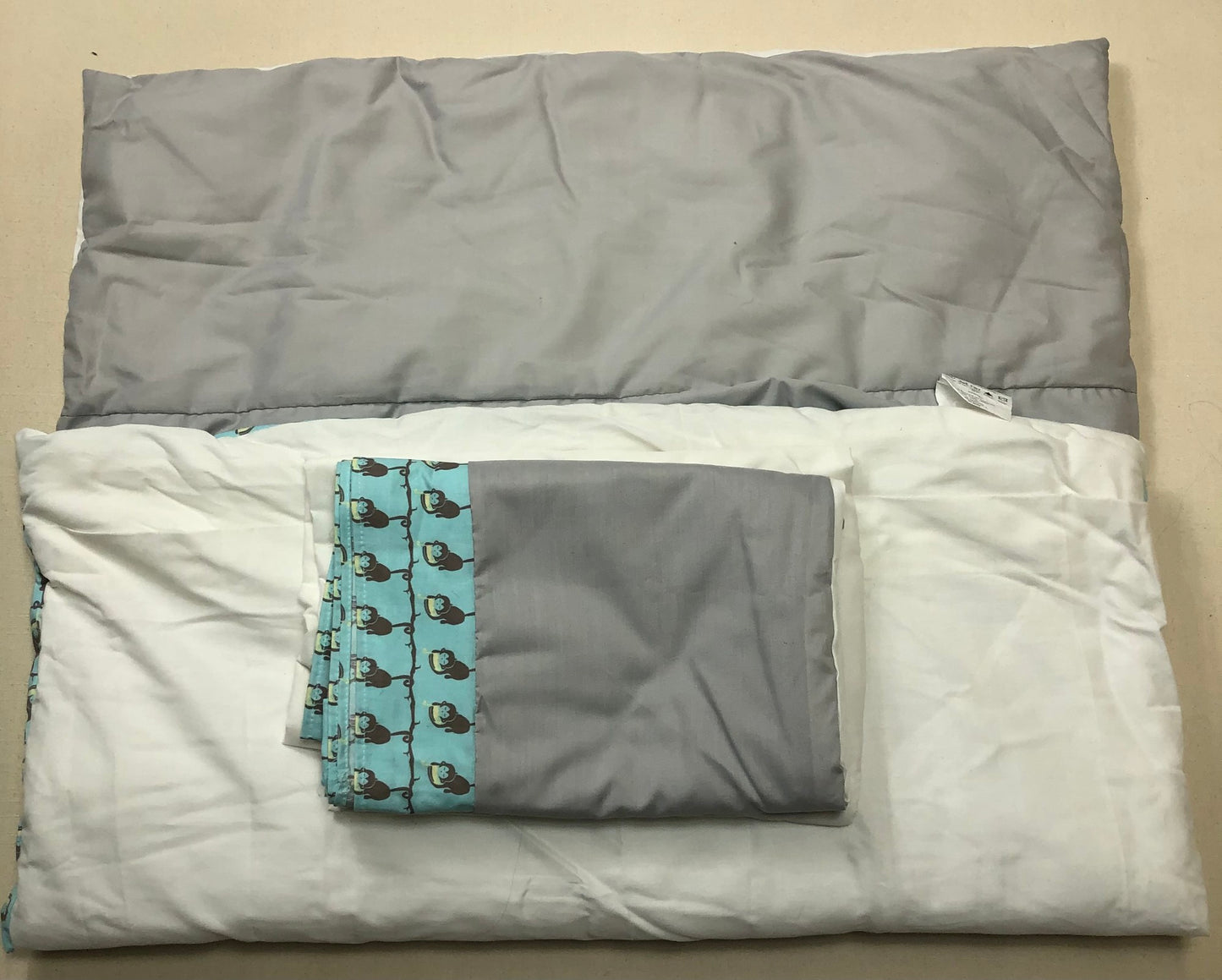 Grey/blu  Bed Sheet Set, Crib