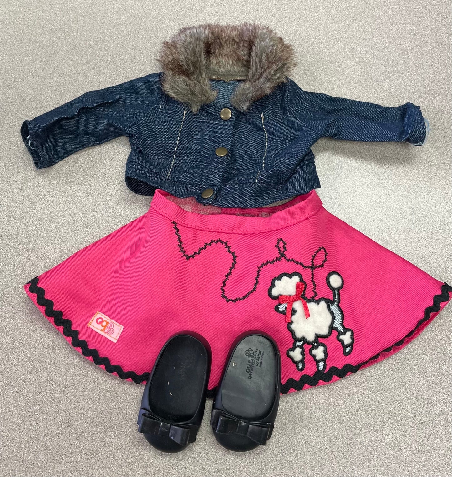 Navy/pin  OG Doll Clothing Set, 3pc