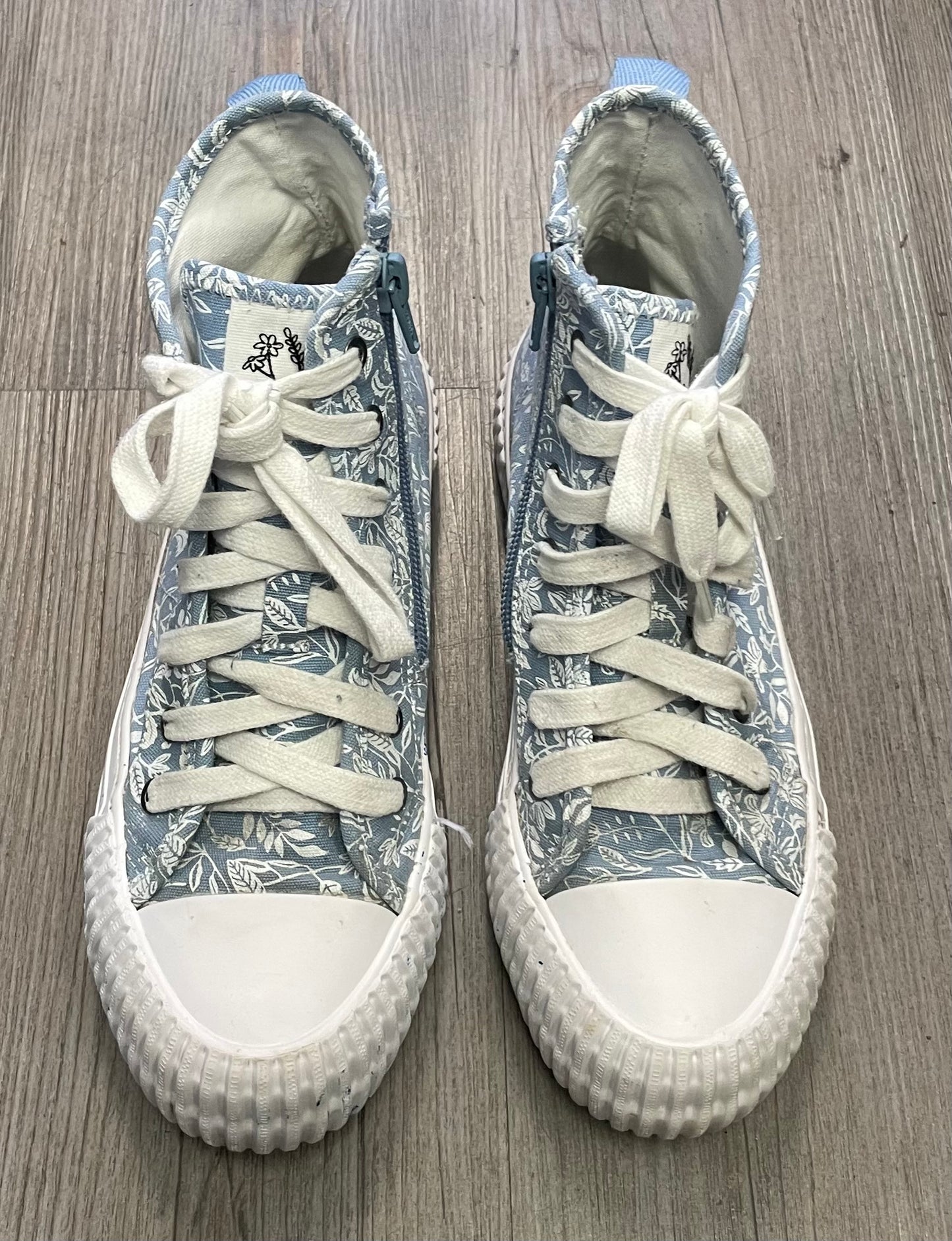 Blue  Zara Floral High Tops, 4Y