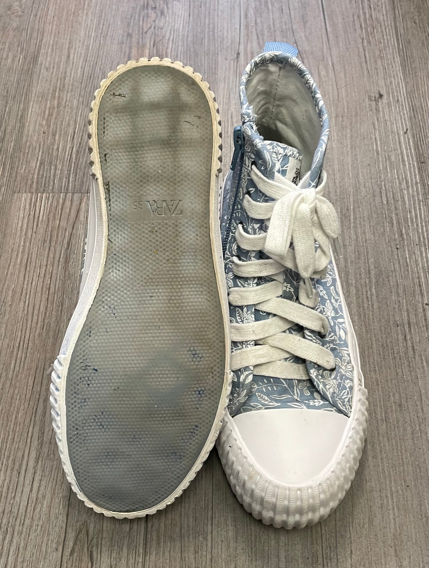 Blue  Zara Floral High Tops, 4Y