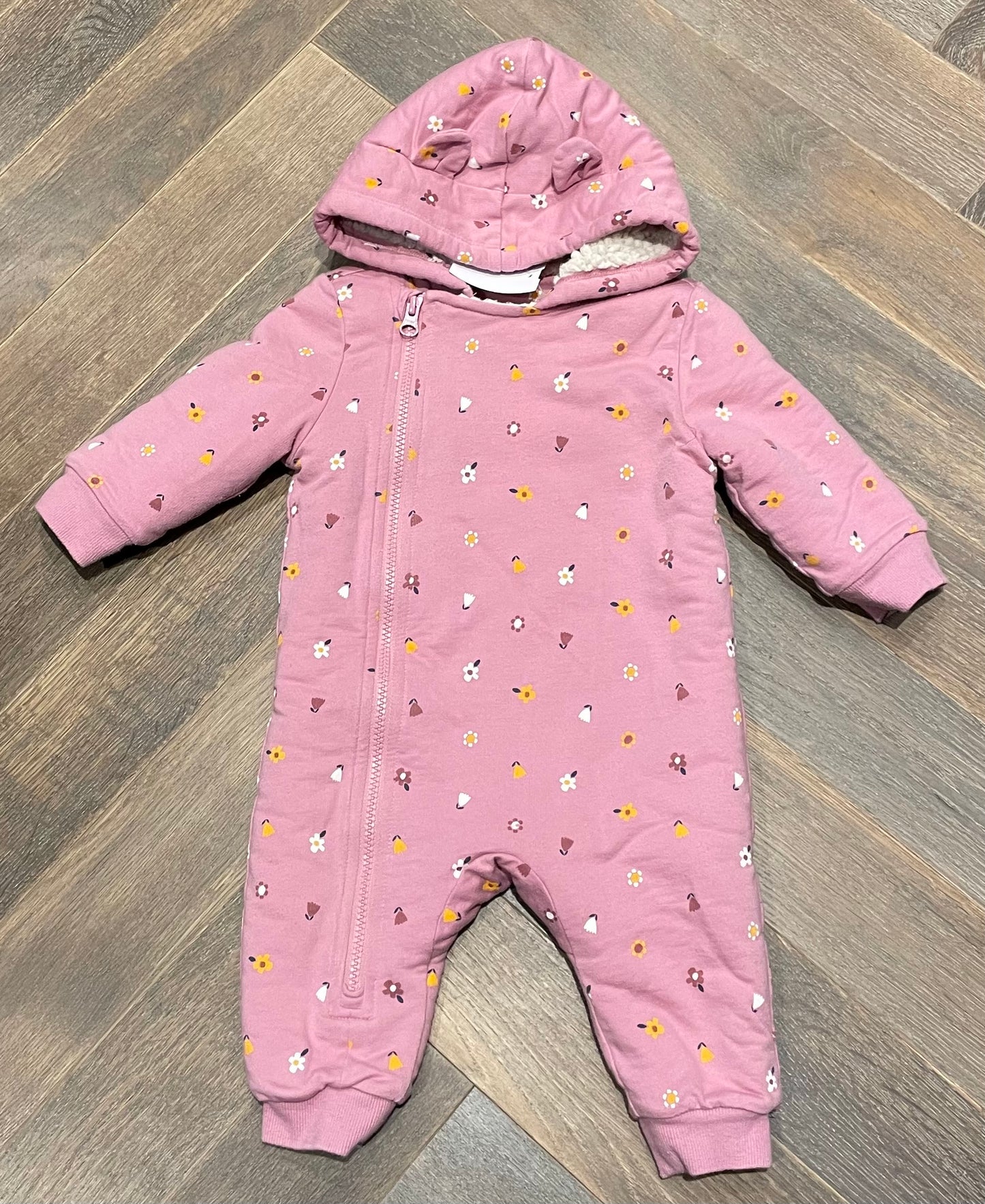 Pink  Joe Fresh Hooded Lined On, 6-12M