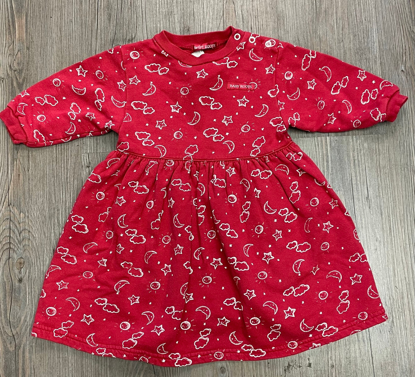 Red  Baby Roots Dress LS, 18-24M