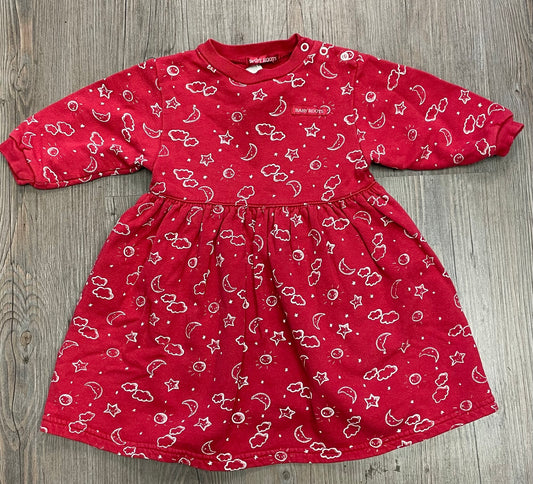 Red  Baby Roots Dress LS, 18-24M