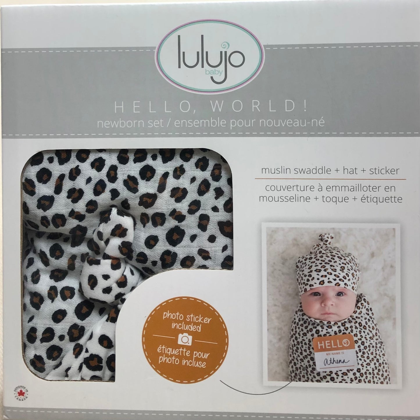 Leopard  Lulujo Muslin Swaddle Set, 0-4M