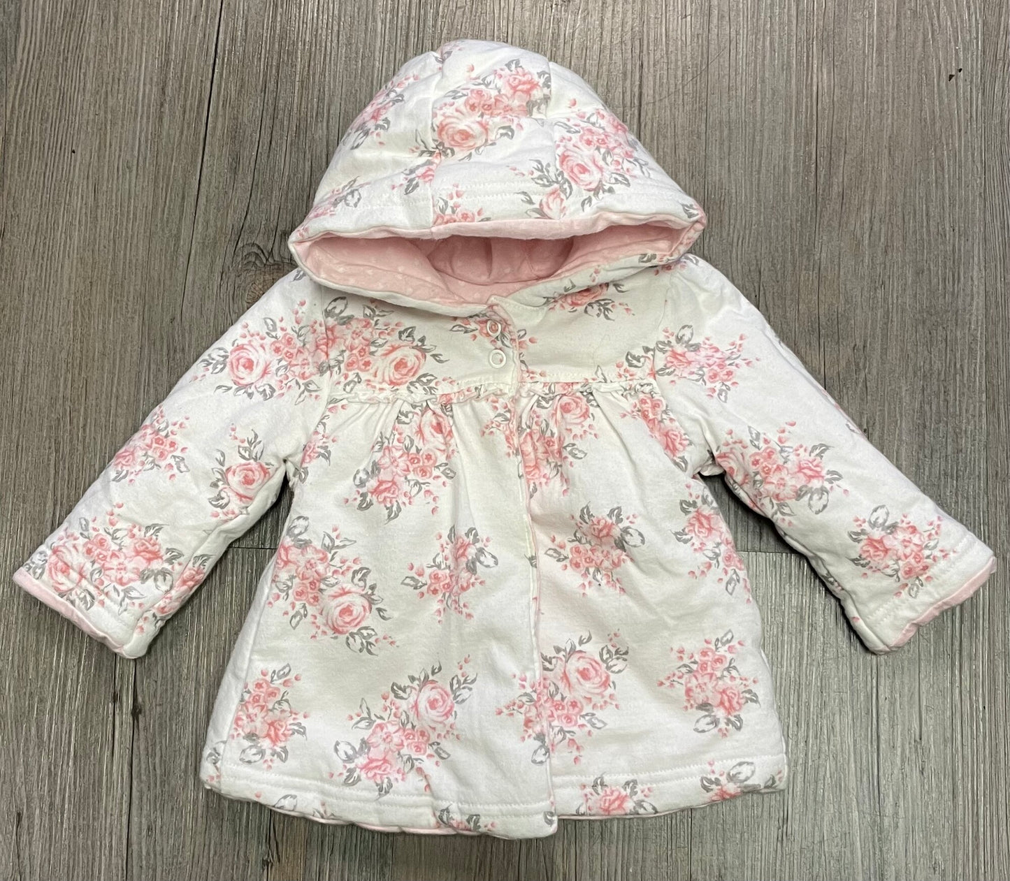 Floral  Reversible Hooded Jacket, 0-3M