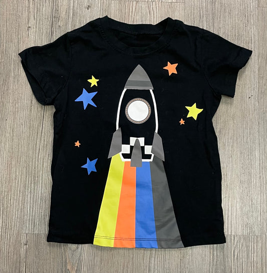 Black  Rocket Tee, 5-6Y