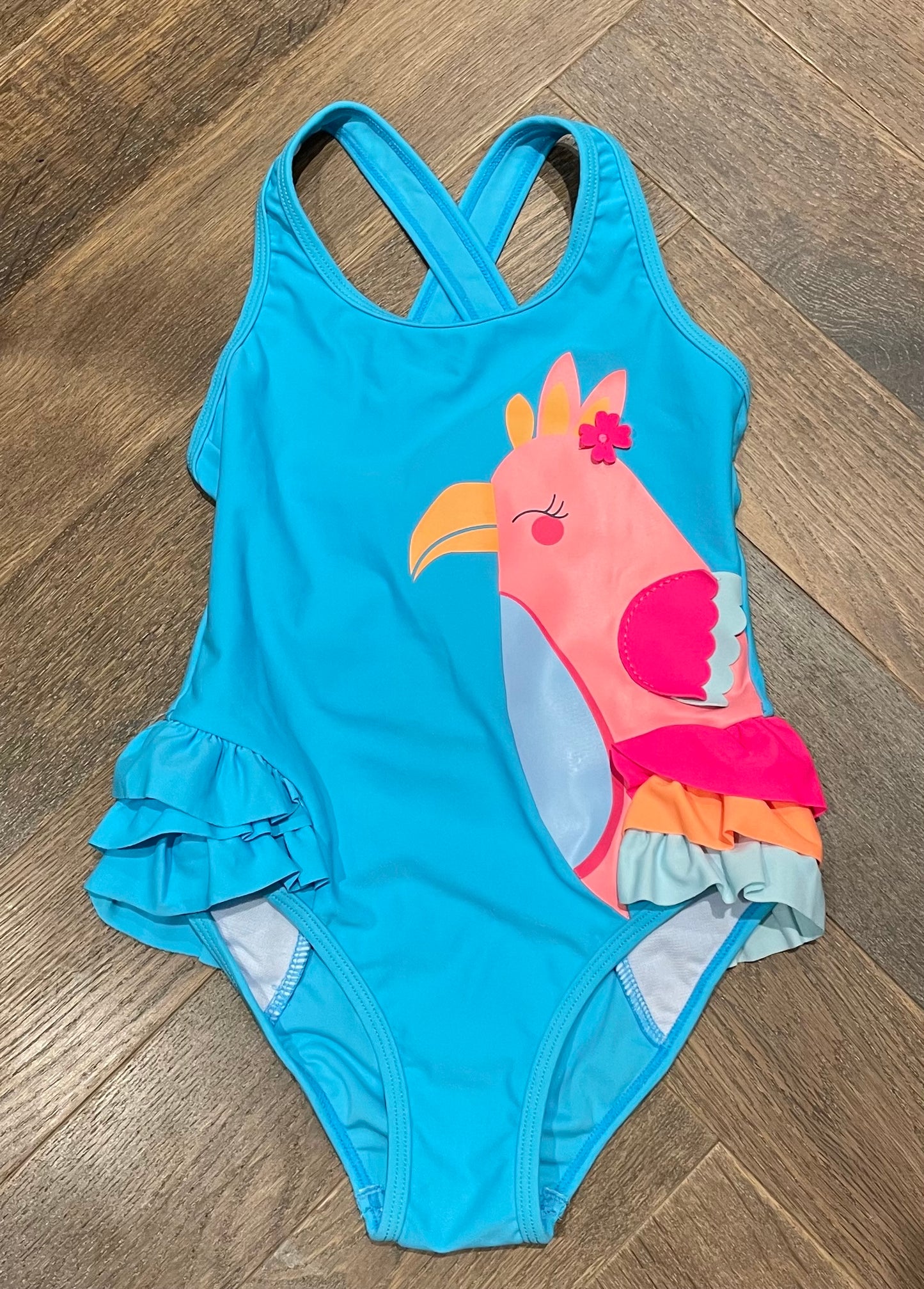 Blue  Color Kids Bathing Suit, 6Y