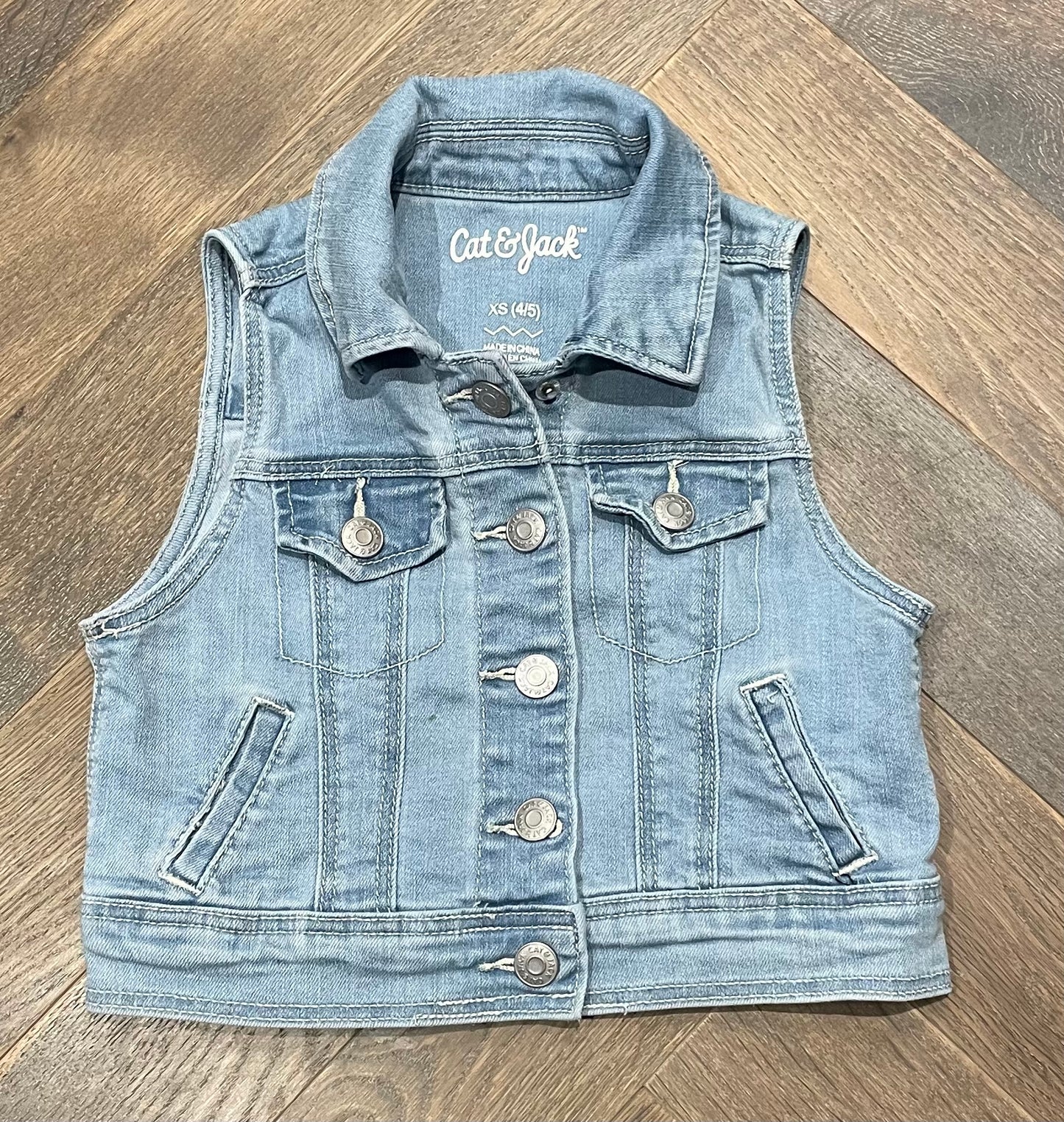 Blue  Cat & Jack Denim Vest, 4-5Y