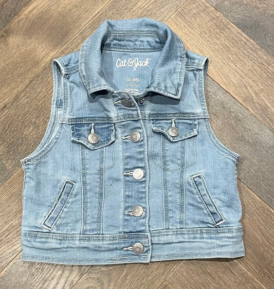 Blue  Cat & Jack Denim Vest, 4-5Y