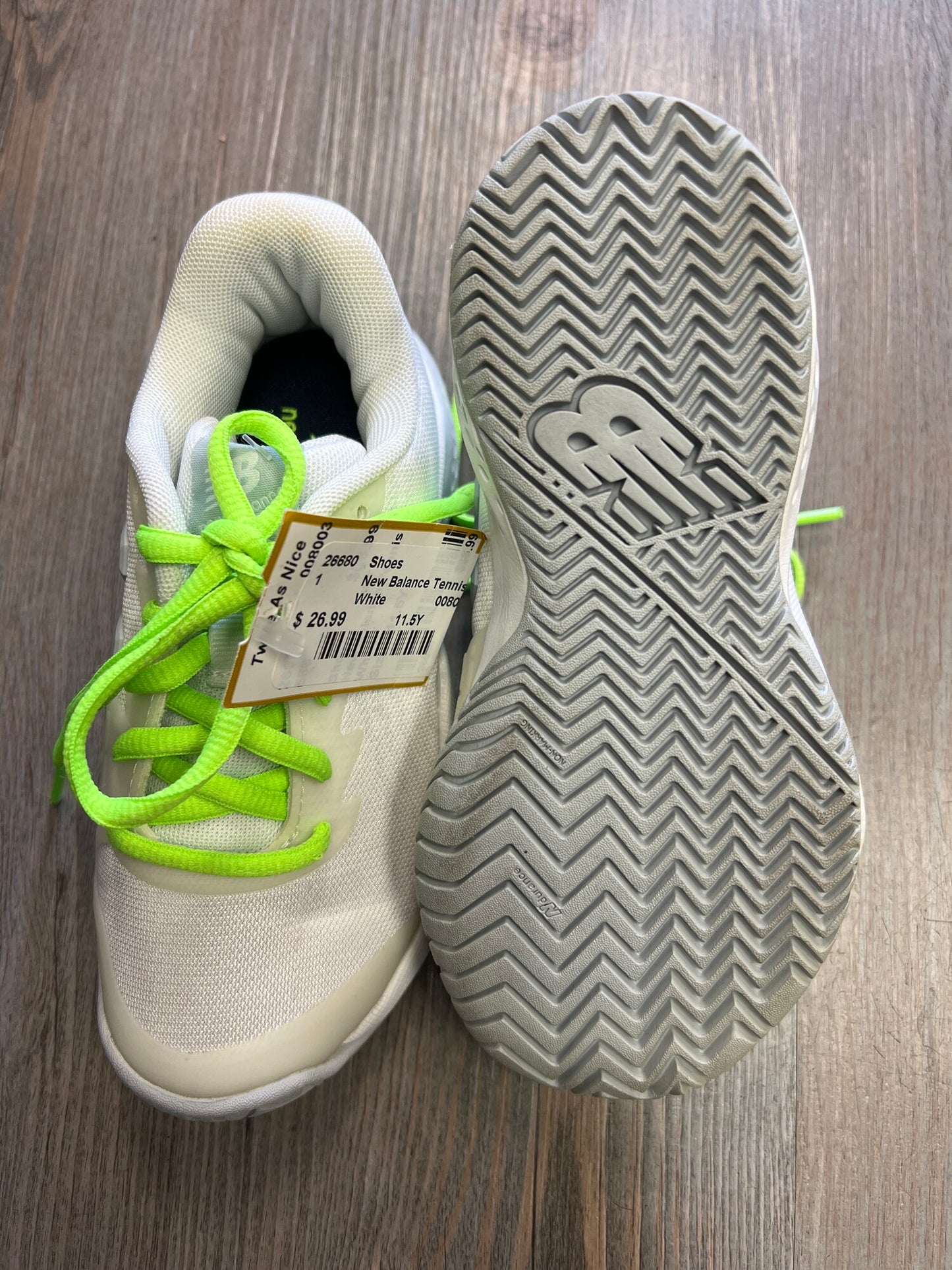 White  New Balance Tennis Shoes, 11.5Y