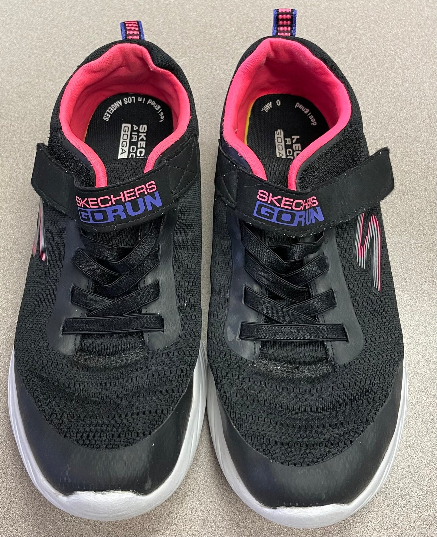 Black  Skechers Velcro Shoes, 4Y