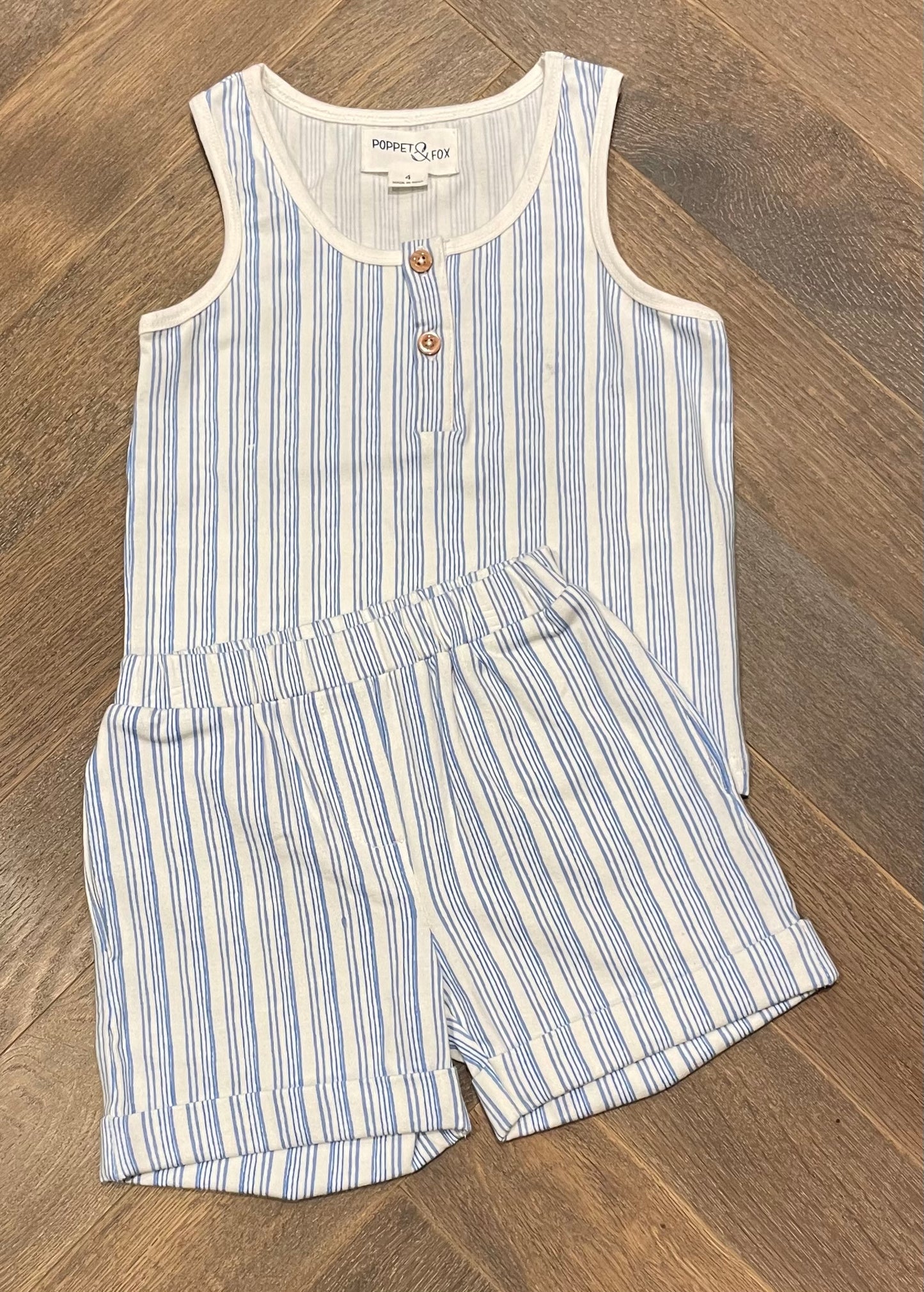Blue  Poppet & Fox Clothing Set, 4Y