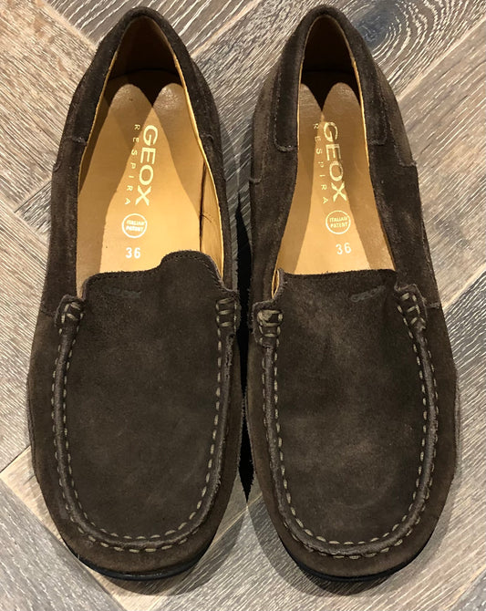 Brown  Geox Slip On Shoes, 5.5Y
