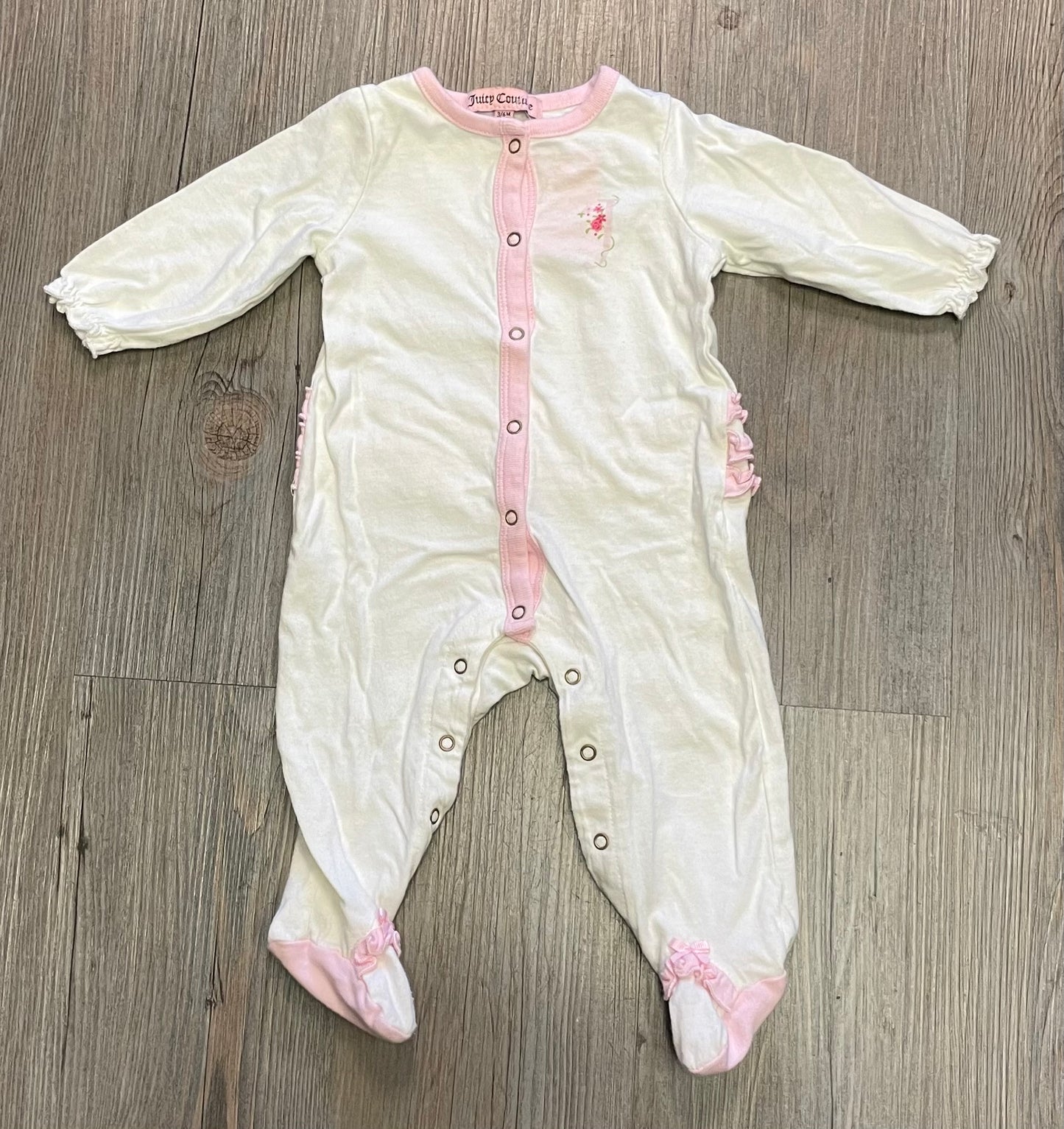 White  Juicy Couture Onesie, 3-6M