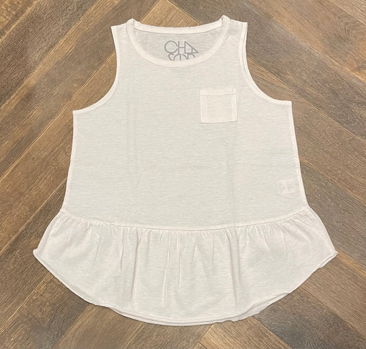 White  Chaser Tunic Tank Top, 12Y