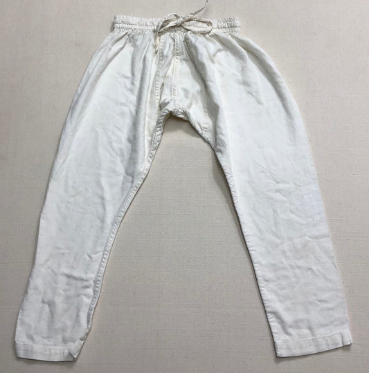 Beige  Cotton Draw String Pants, 3-4Y