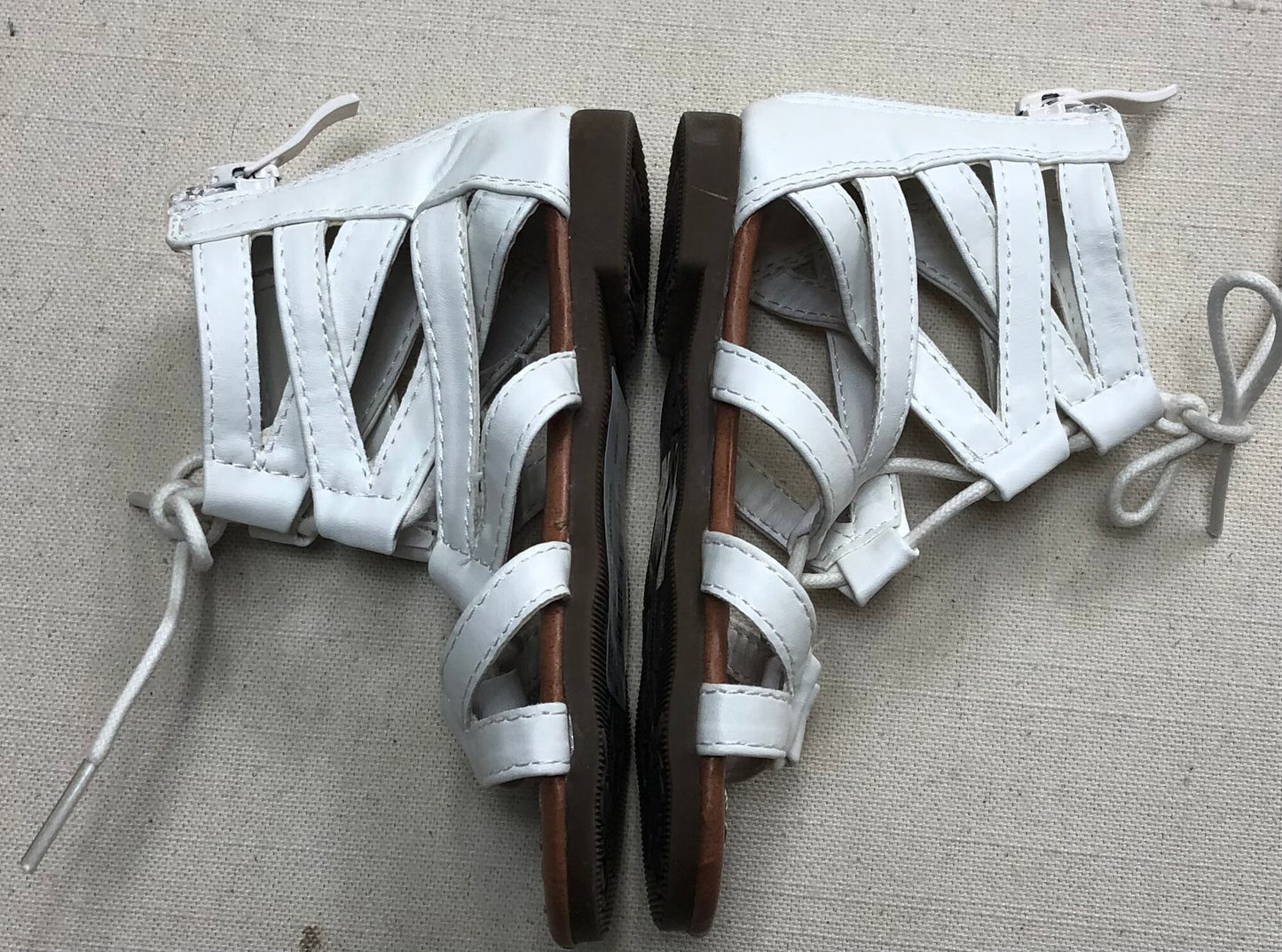 White  Link Sandals, 6T