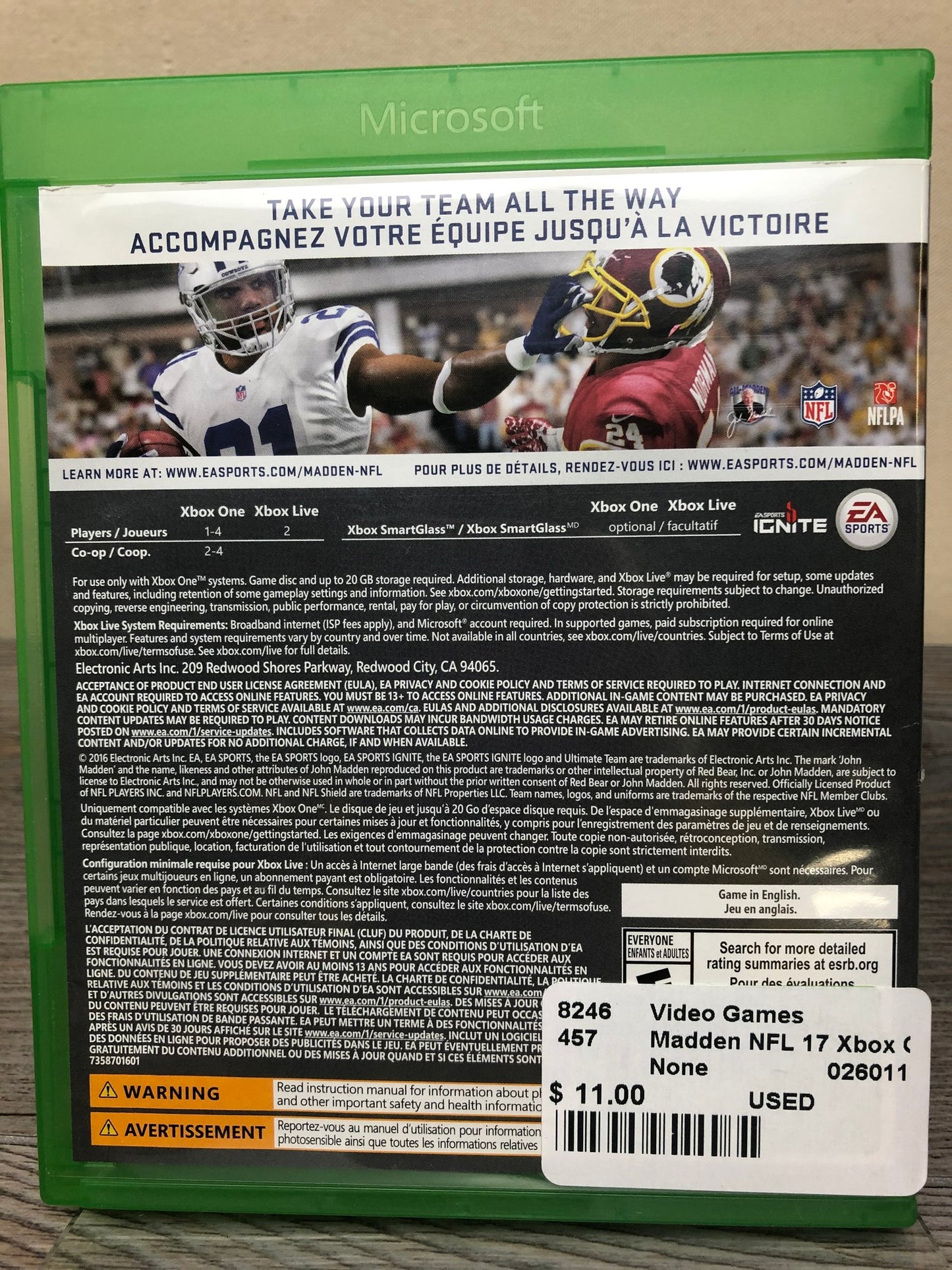None  Madden NFL 17 Xbox One, USED