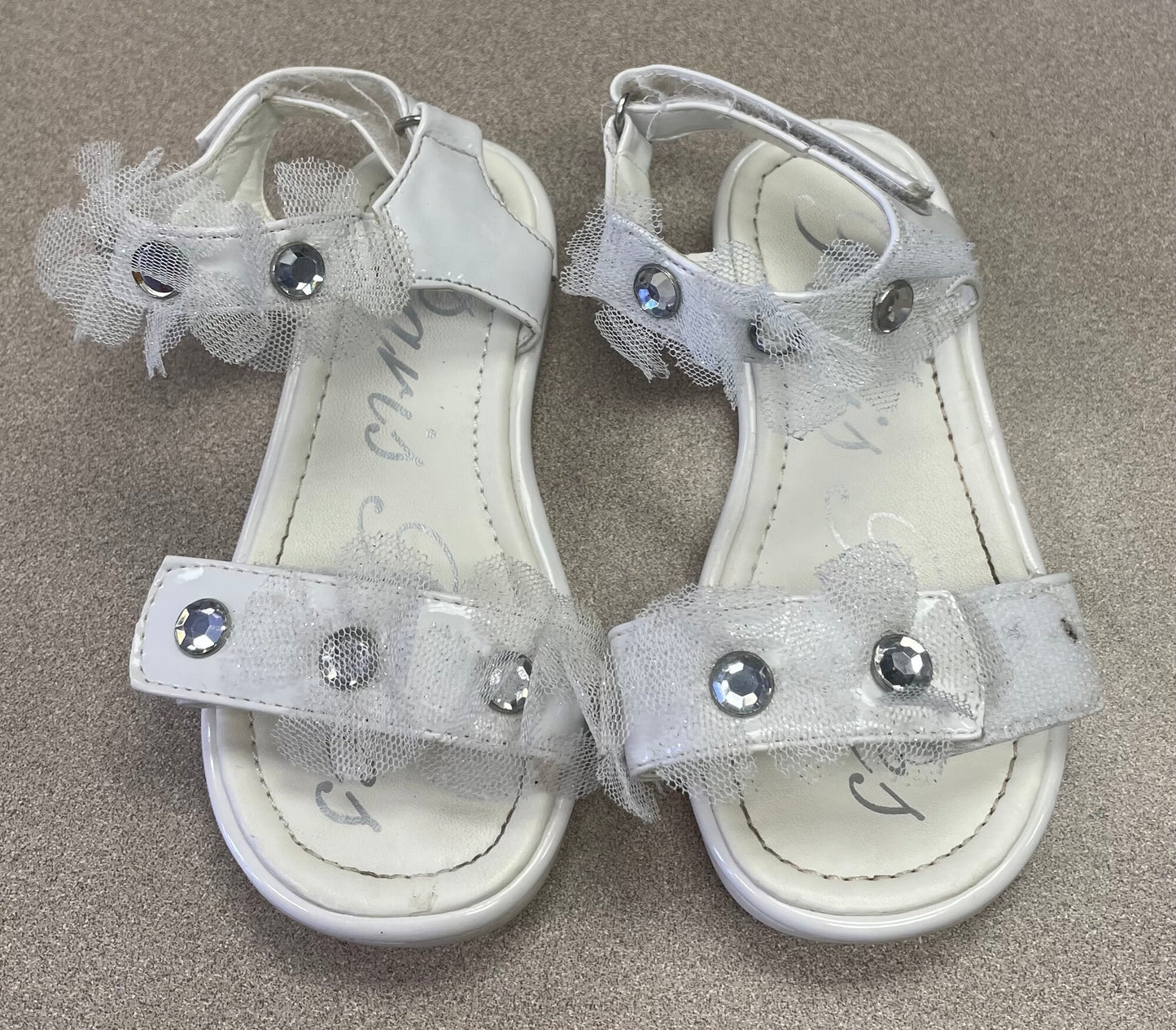 White  Paris Blues Sandals, 9T