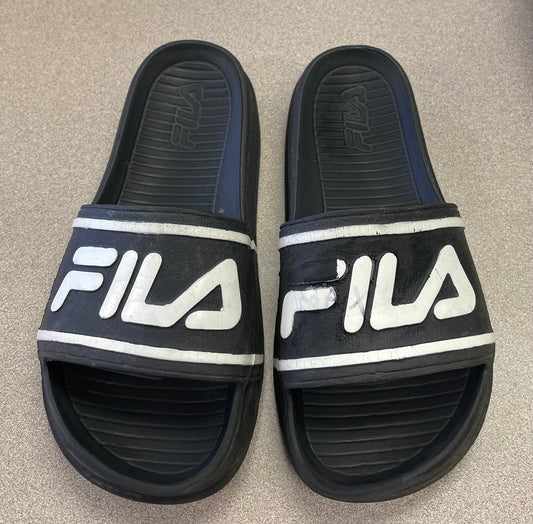Black  Fila Slides, 11Y