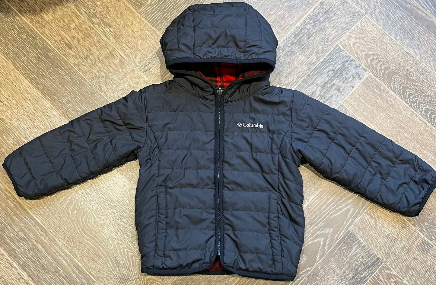 Blk/red  Columbia Reversible Jacke, 4Y