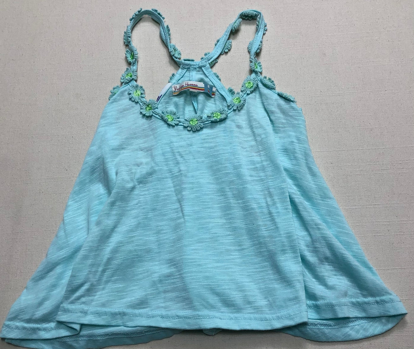 Teal  Vintage Havana Tank Top, 7-8Y