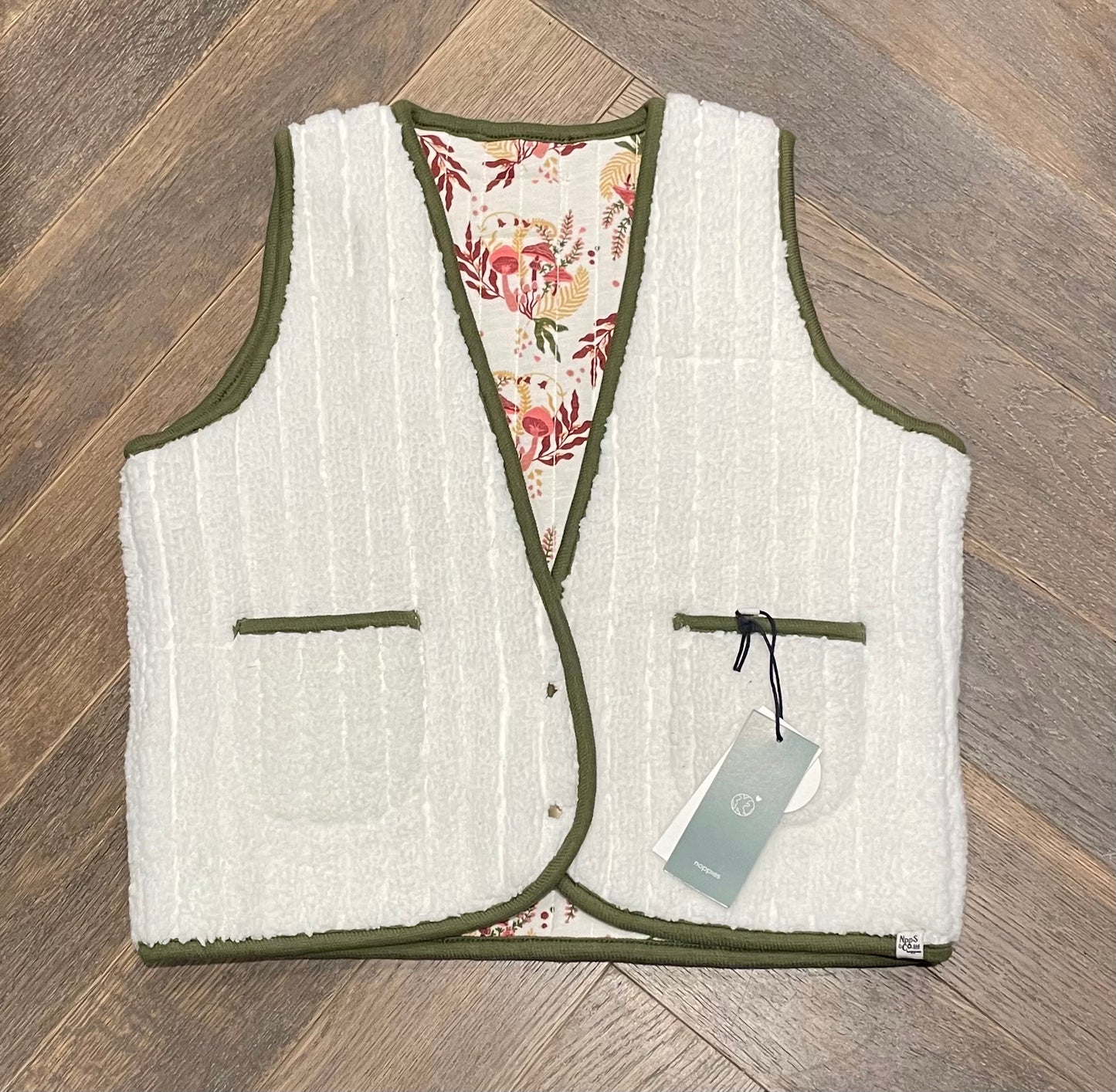 Ivory  Noppies Sherpa Vest, 4Y