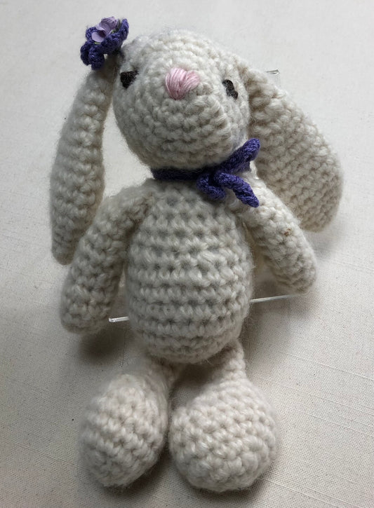 White  Rabbit Knit Stuff Toy, 11 Inch