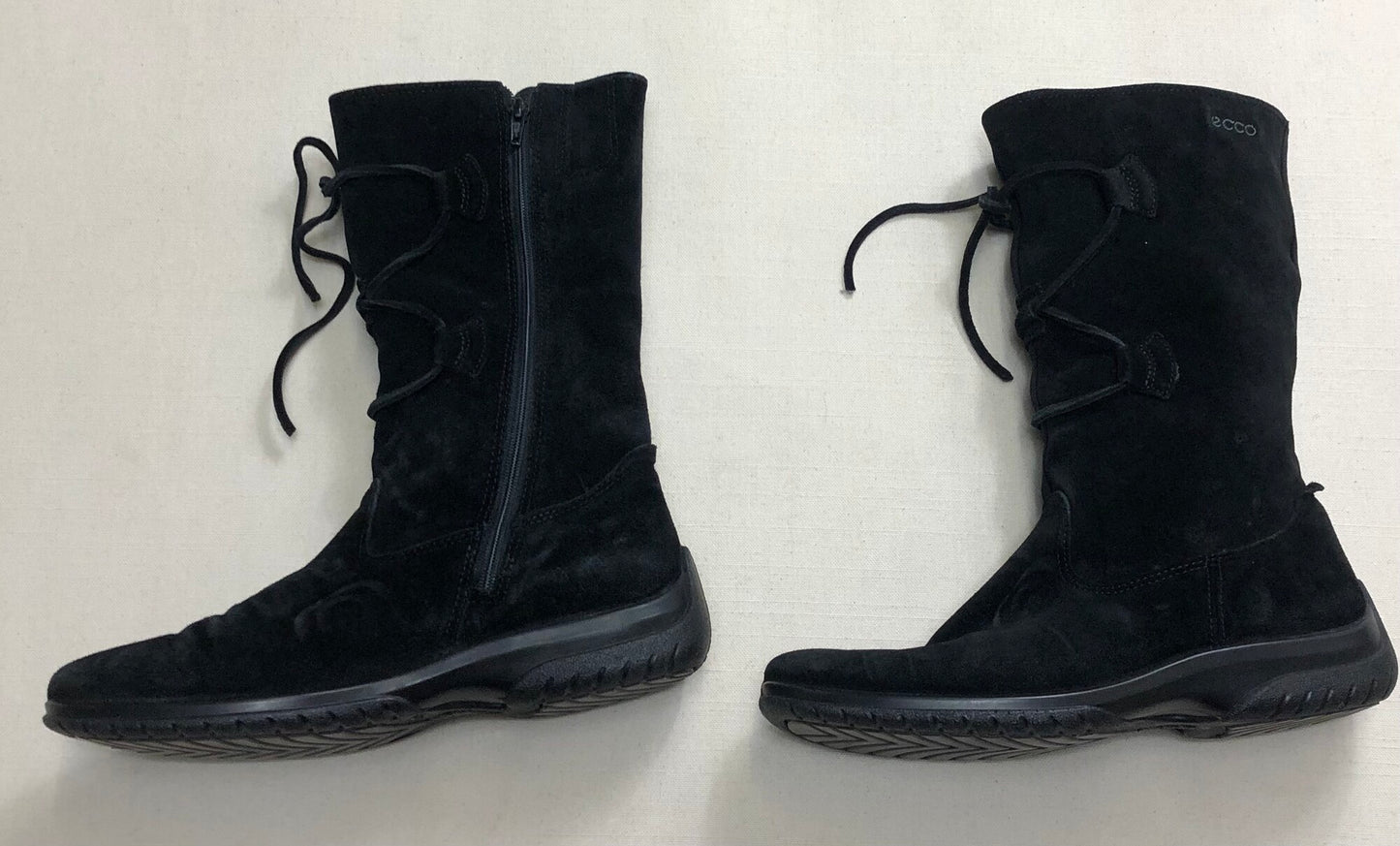 Black  Ecco Suede Boots, 7Y