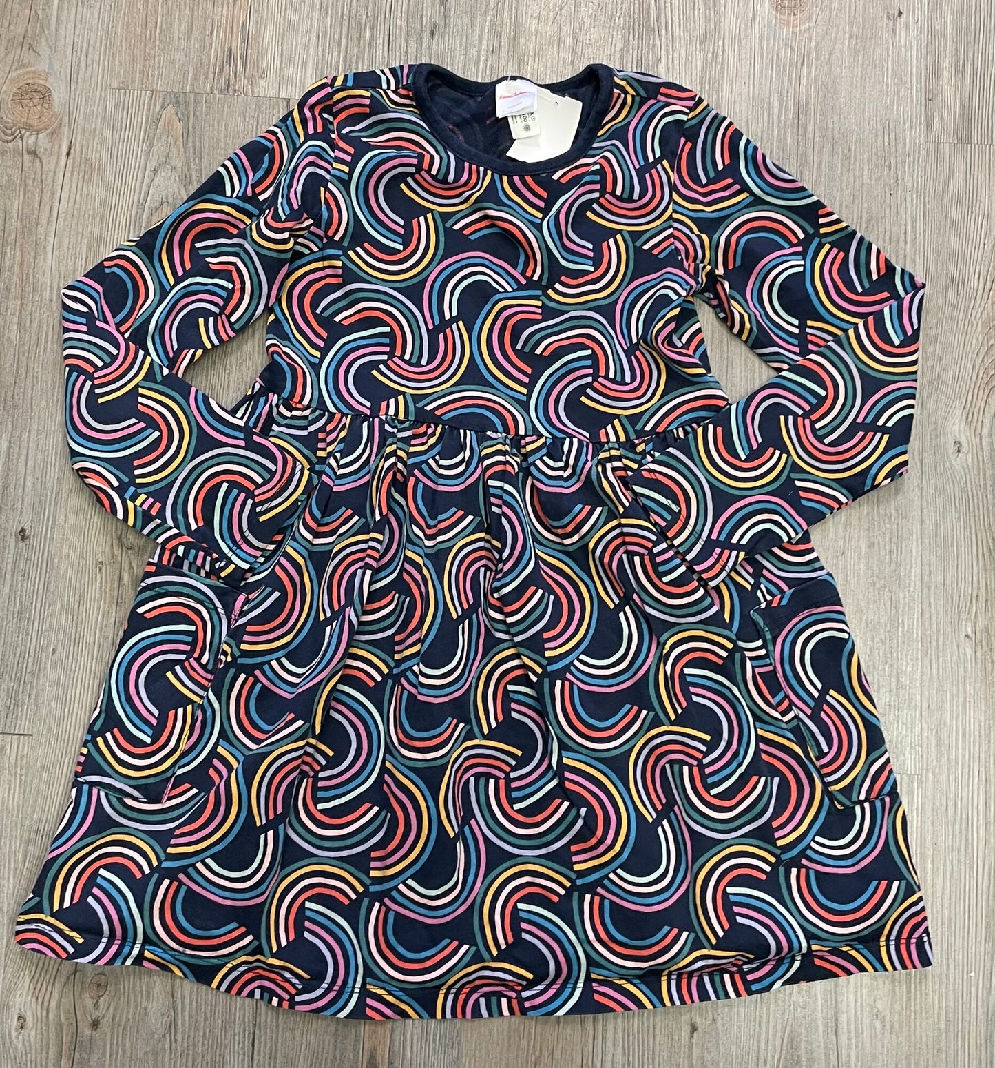 Rainbow  Hanna Anderson Dress LS, 10Y
