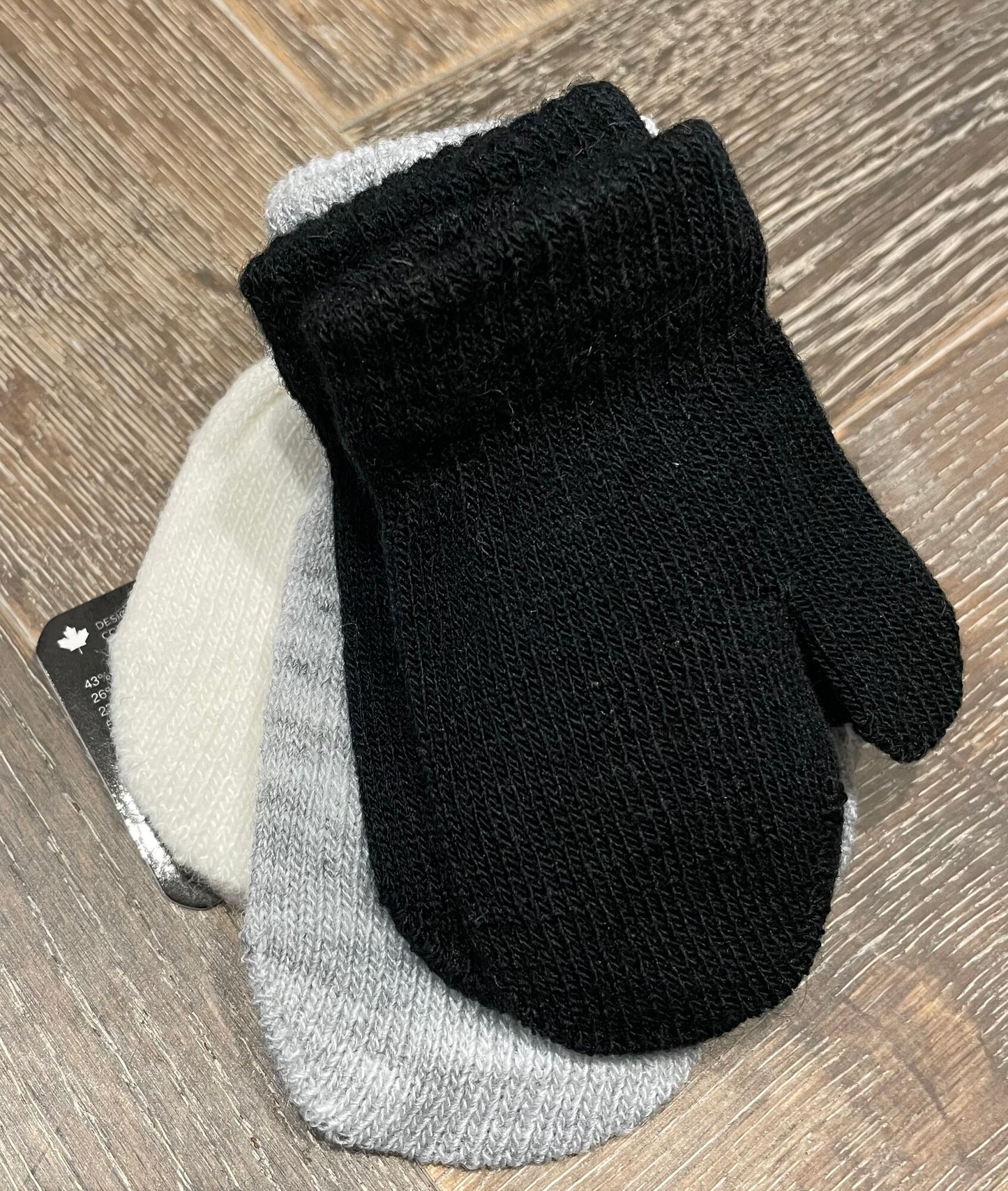 BlackGre  Gertex Knit 3Pk Mitten, 12-24M