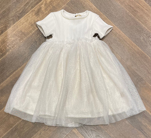Ivory  Noppies Gold Glitter Dres, 12M