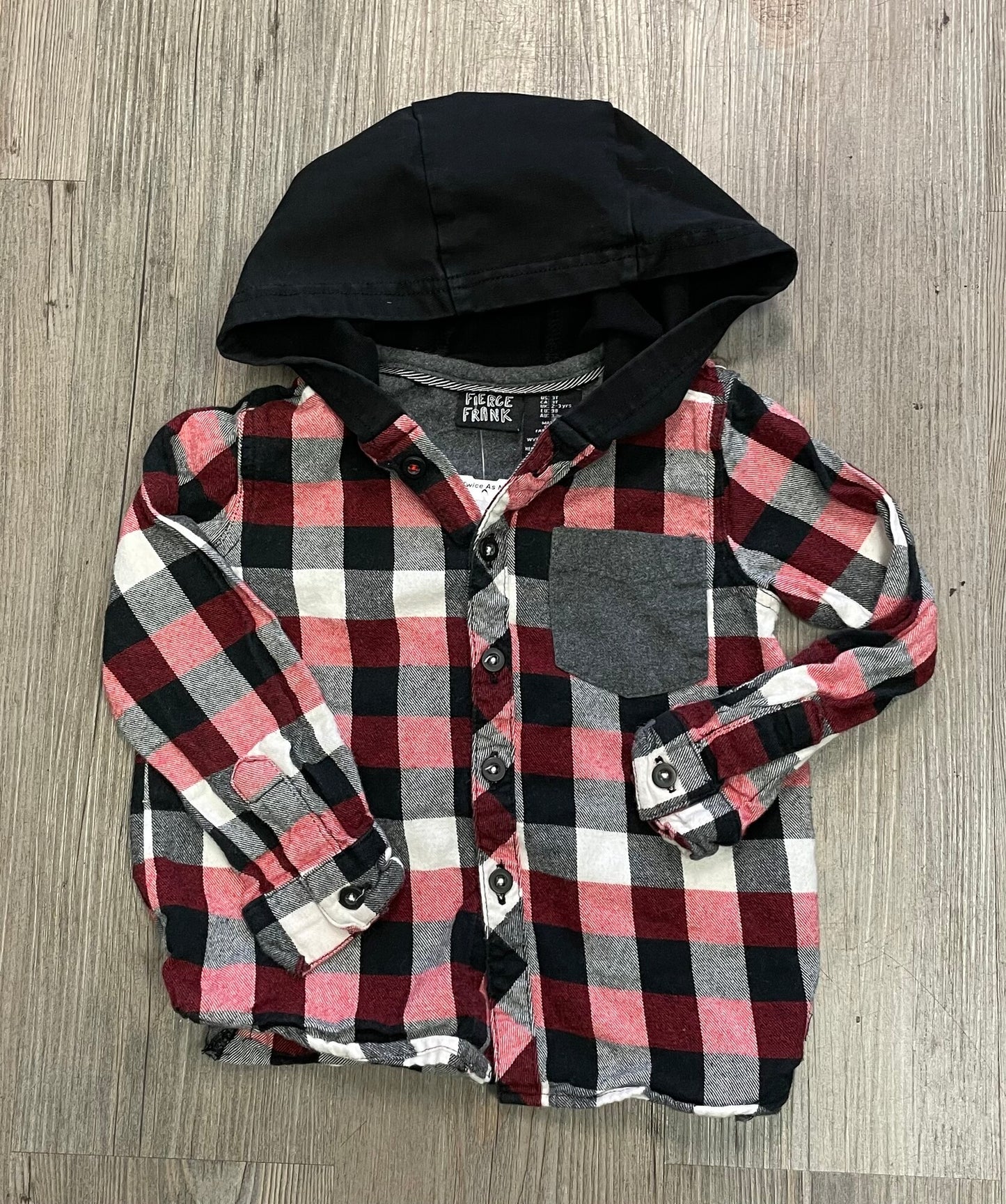 Multi  Fierce Frank Hooded Shirt, 3Y
