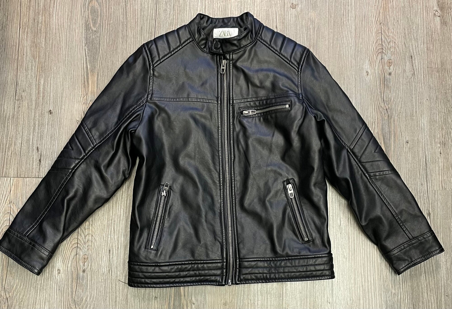 Black  Zara Pleather Jacket, 9Y