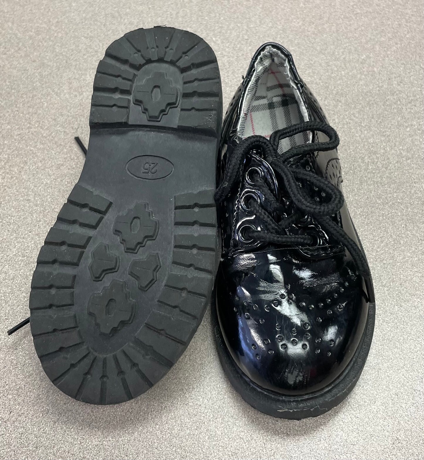 Black  Lace Up Dress Shoes, 8T