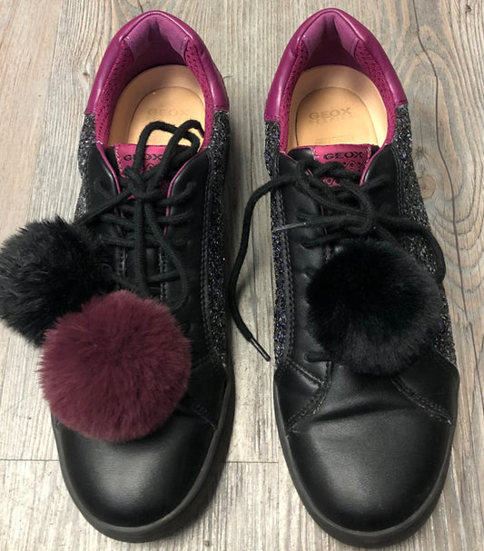 Blk/purp  Geox Glitter Shoes, 6Y
