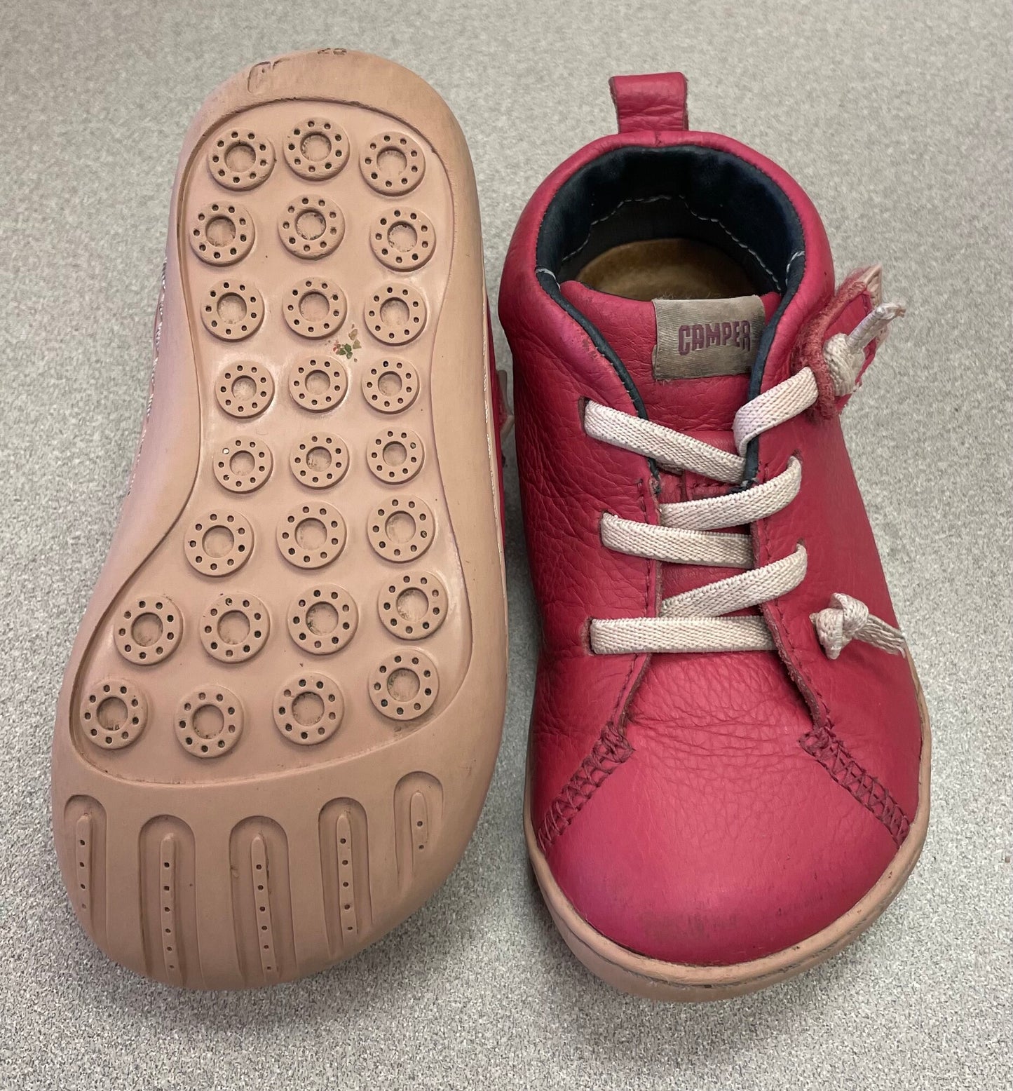 Pink  Camper Leather Shoes, 8T