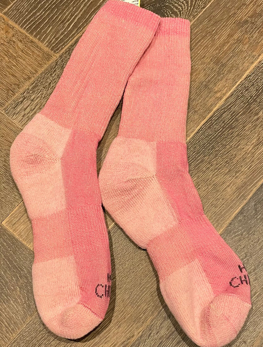 Pink  Hot Chillys Wool Socks, 4-6Shoe