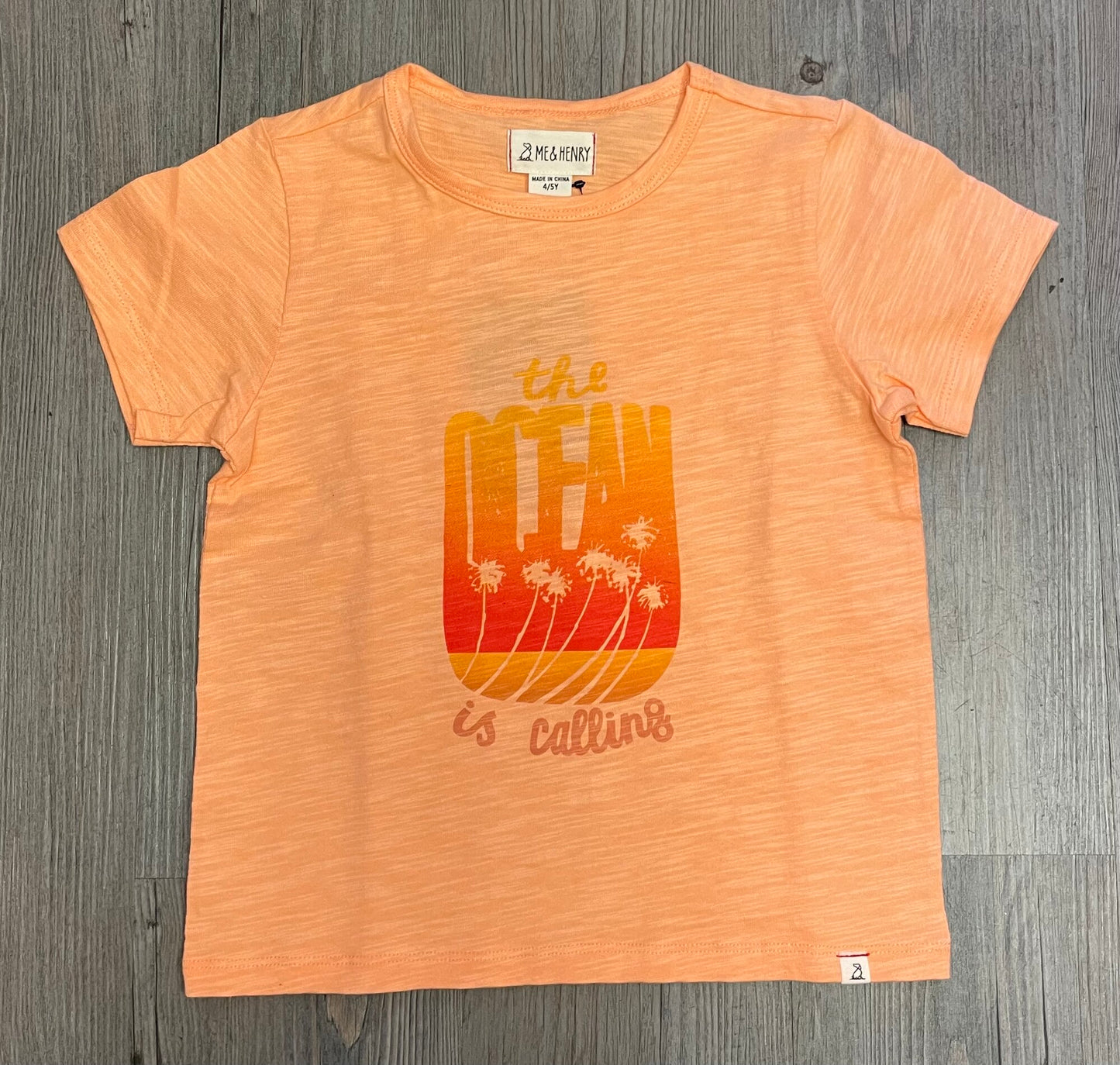 Orange  Me & Henry Tee, 4-5Y