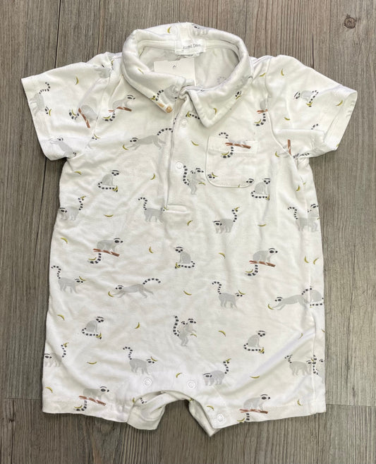 White  Angel Dear Polo Romper, 6-12M