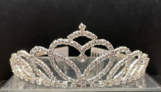 Silver  Tiara - Jeweled Crown #4, Headband