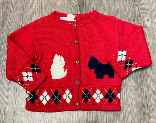 Red  Knit Cardigan, 24M