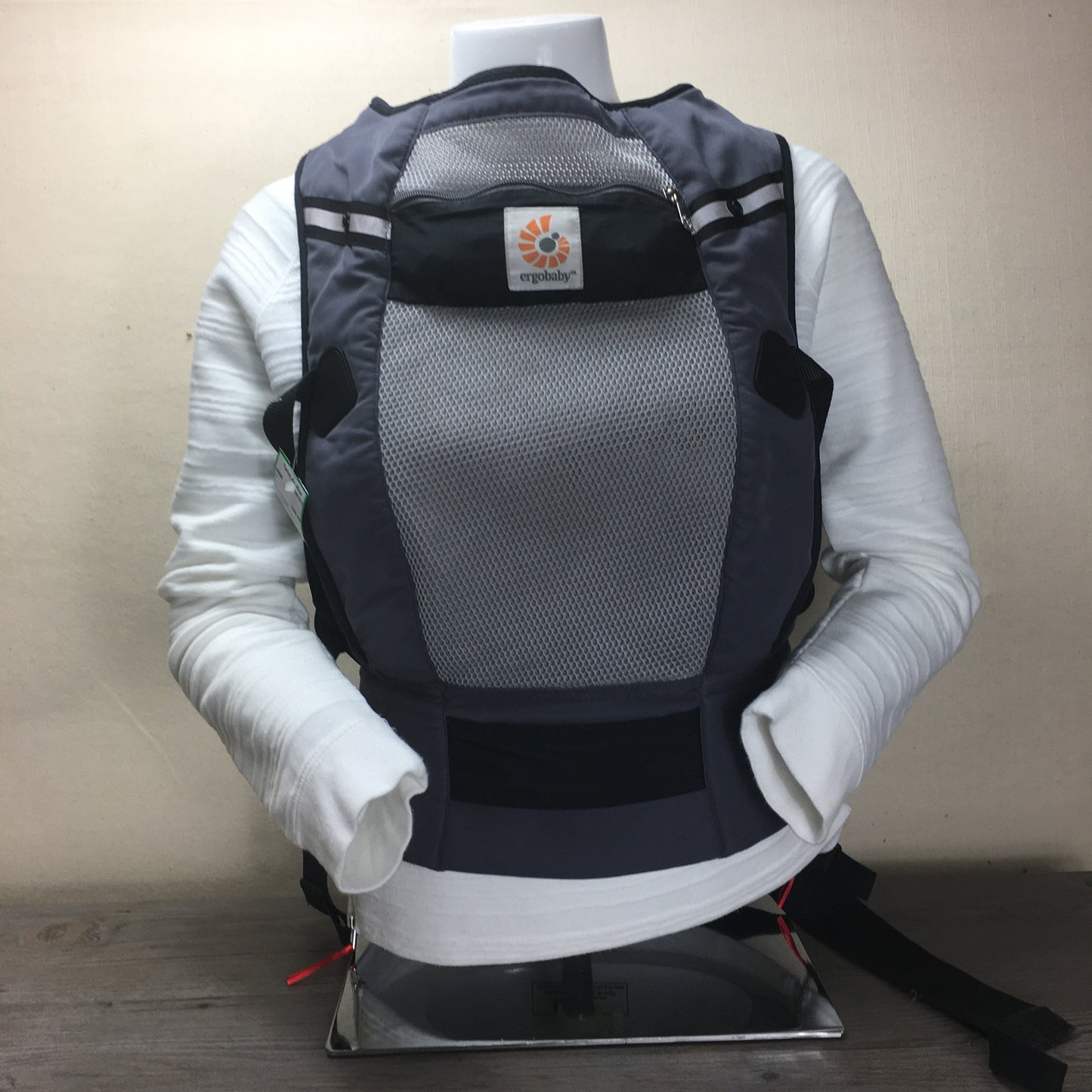 Grey  Ergo Baby Carrier- Mesh, 12-45lbs