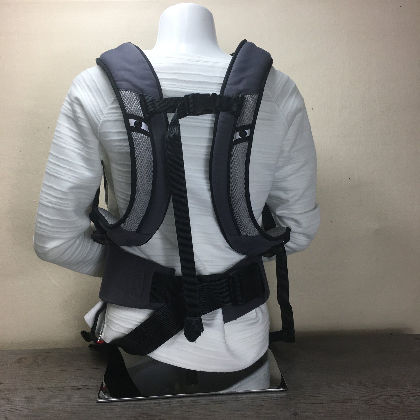 Grey  Ergo Baby Carrier- Mesh, 12-45lbs